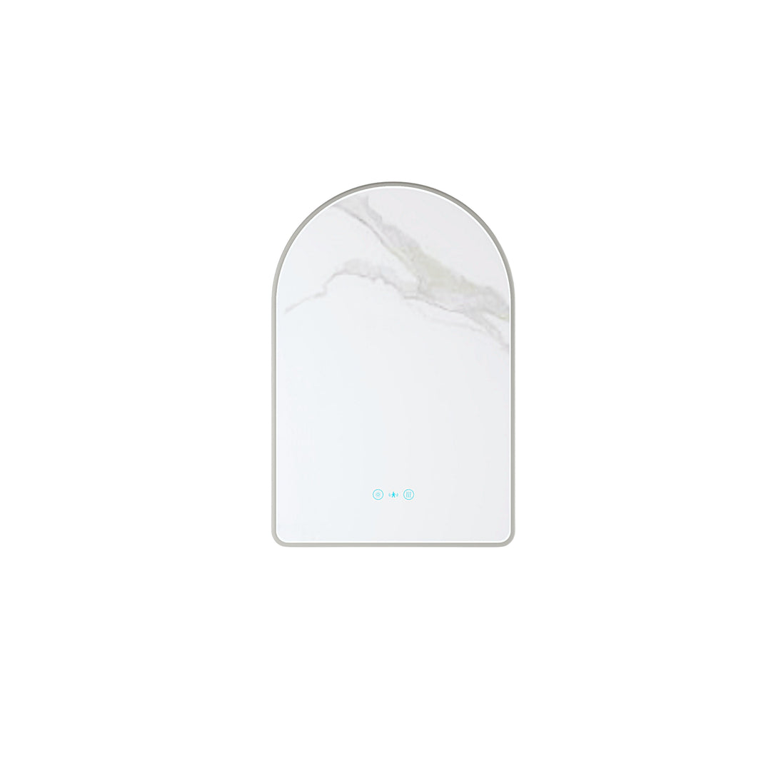 Maia 600×900mm LED Arch Mirror– Gun Metal Frame