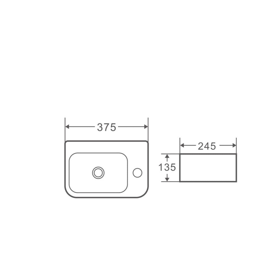 Mini 37R Compact Wall-Hung Basin