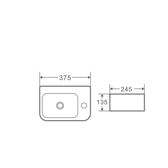 Mini 37R Compact Wall-Hung Basin