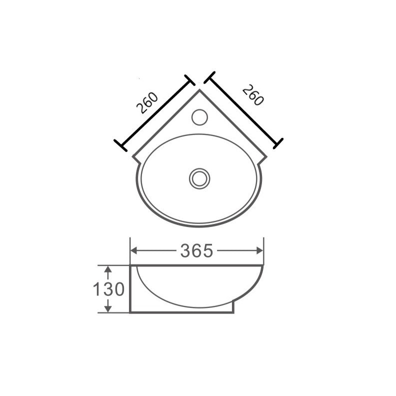 Mini 39 Compact Wall-Hung Corner Basin