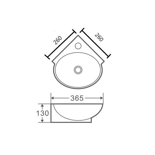 Mini 39 Compact Wall-Hung Corner Basin