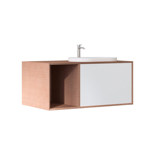 MIO 900mm Vanity Cabinet for Insert Basin with Left Side Shelf – Costa Oakin