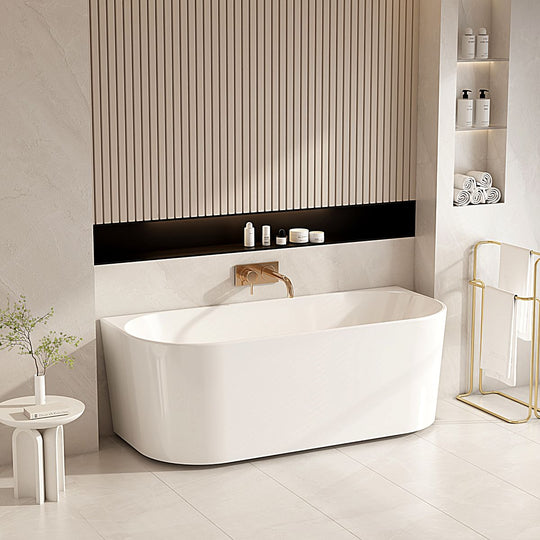 Musen Ultra-Thin Back-to-Wall Bathtub - Gloss White