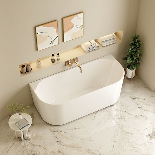 Musen Ultra-Thin Back-to-Wall Bathtub - Gloss White