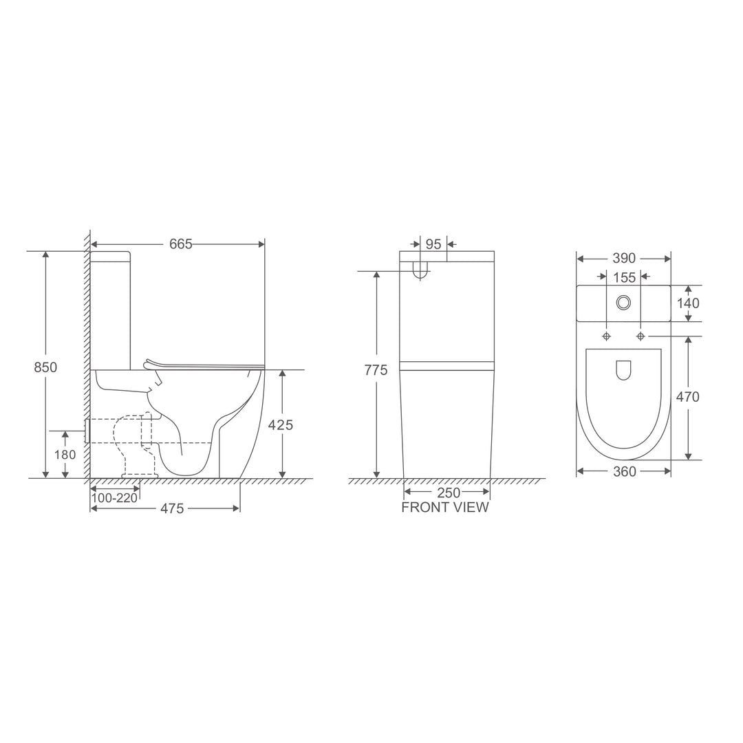 Norton Tornado Rimless Back-to-Wall Toilet Suite