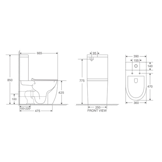 Norton Tornado Rimless Back-to-Wall Toilet Suite