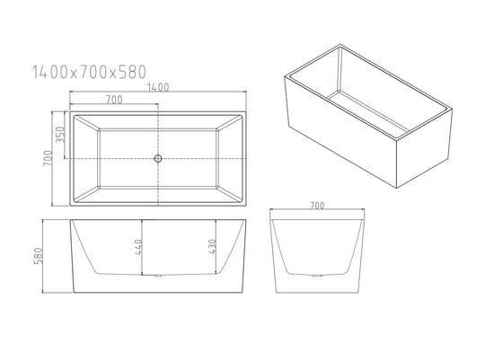 Orta Multi-Fit Freestanding Bathtub - Gloss White