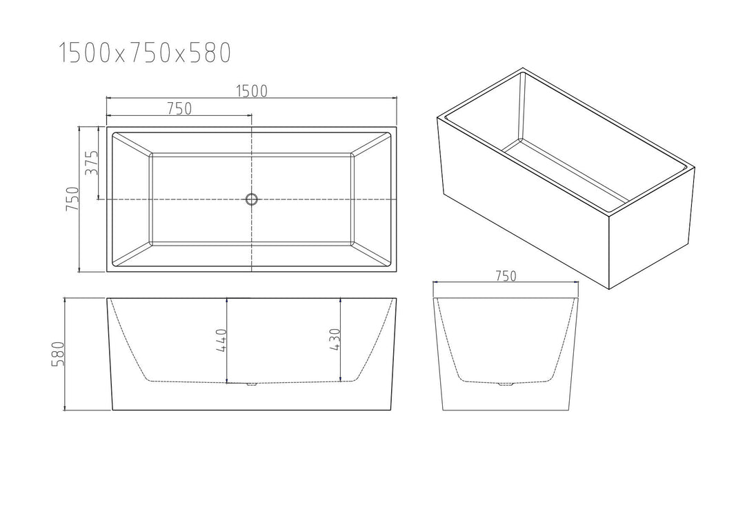 Orta Multi-Fit Freestanding Bathtub - Gloss White