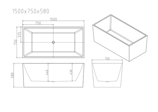 Orta Multi-Fit Freestanding Bathtub - Gloss White