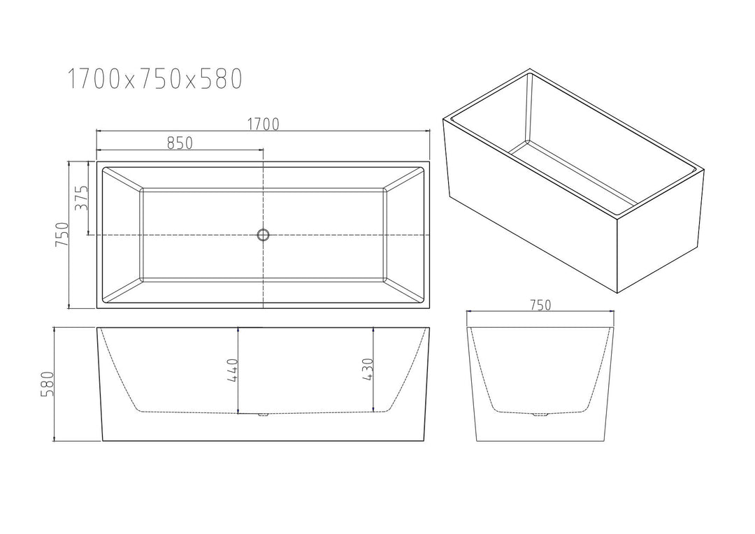 Orta Multi-Fit Freestanding Bathtub - Gloss White