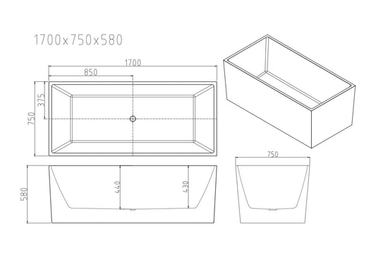 Orta Multi-Fit Freestanding Bathtub - Gloss White