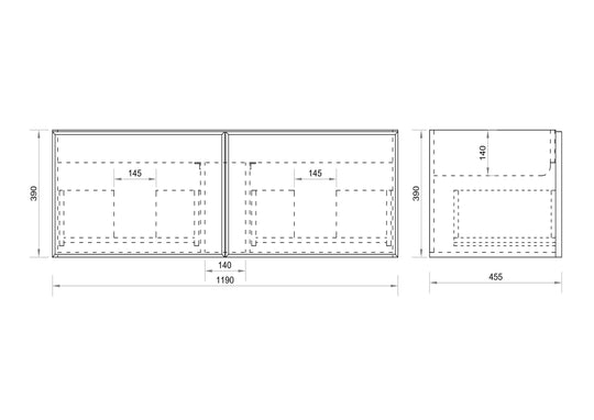 Paris 1200mm Wall-Hung Vanity - Walnut Woodmatt