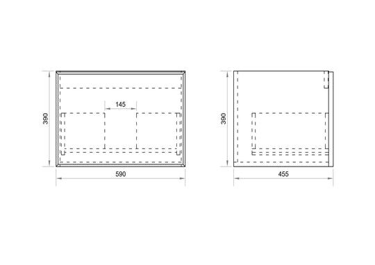 Paris 600mm Wall-Hung Vanity - Walnut Woodmatt