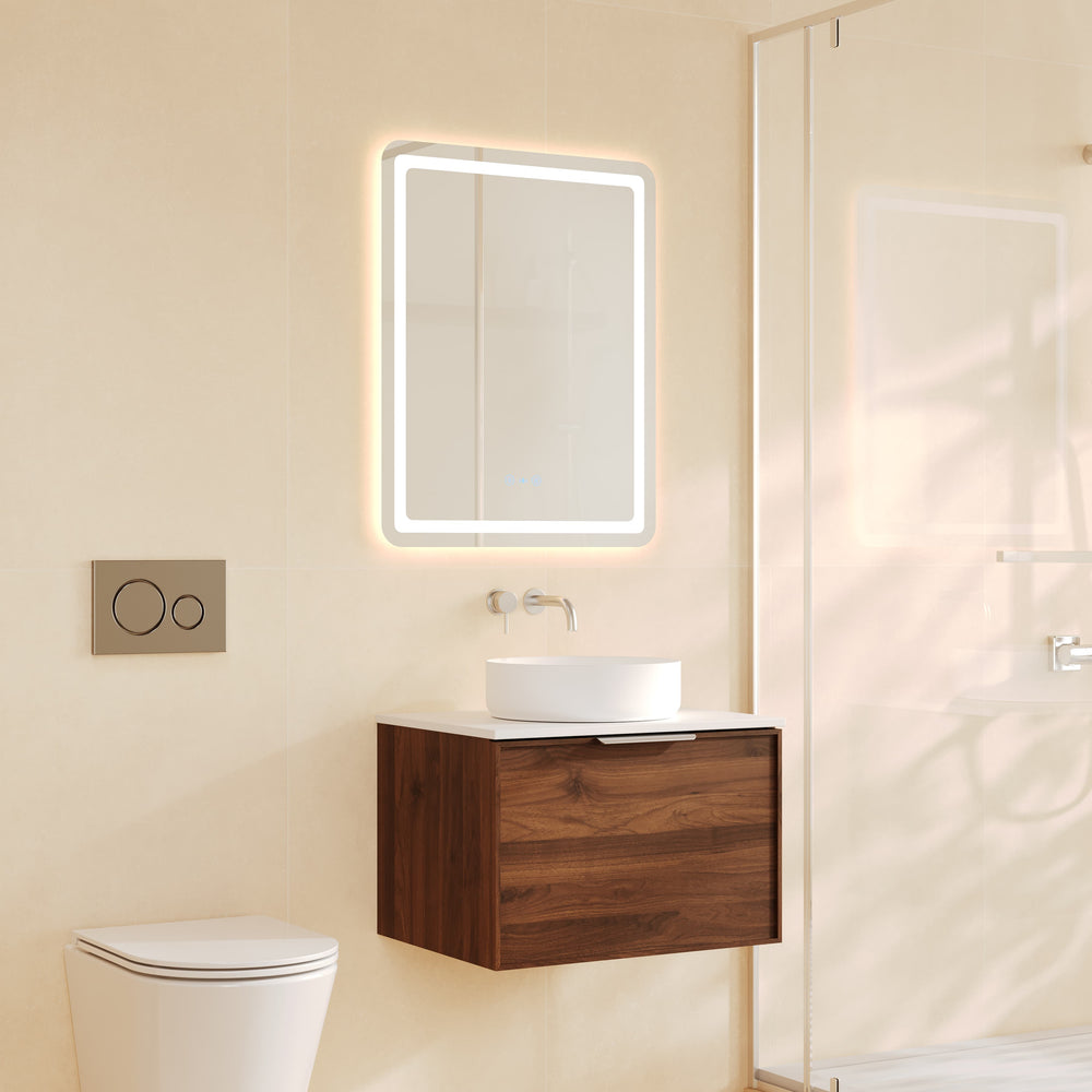 Paris 600mm Wall-Hung Vanity - Walnut Woodmatt