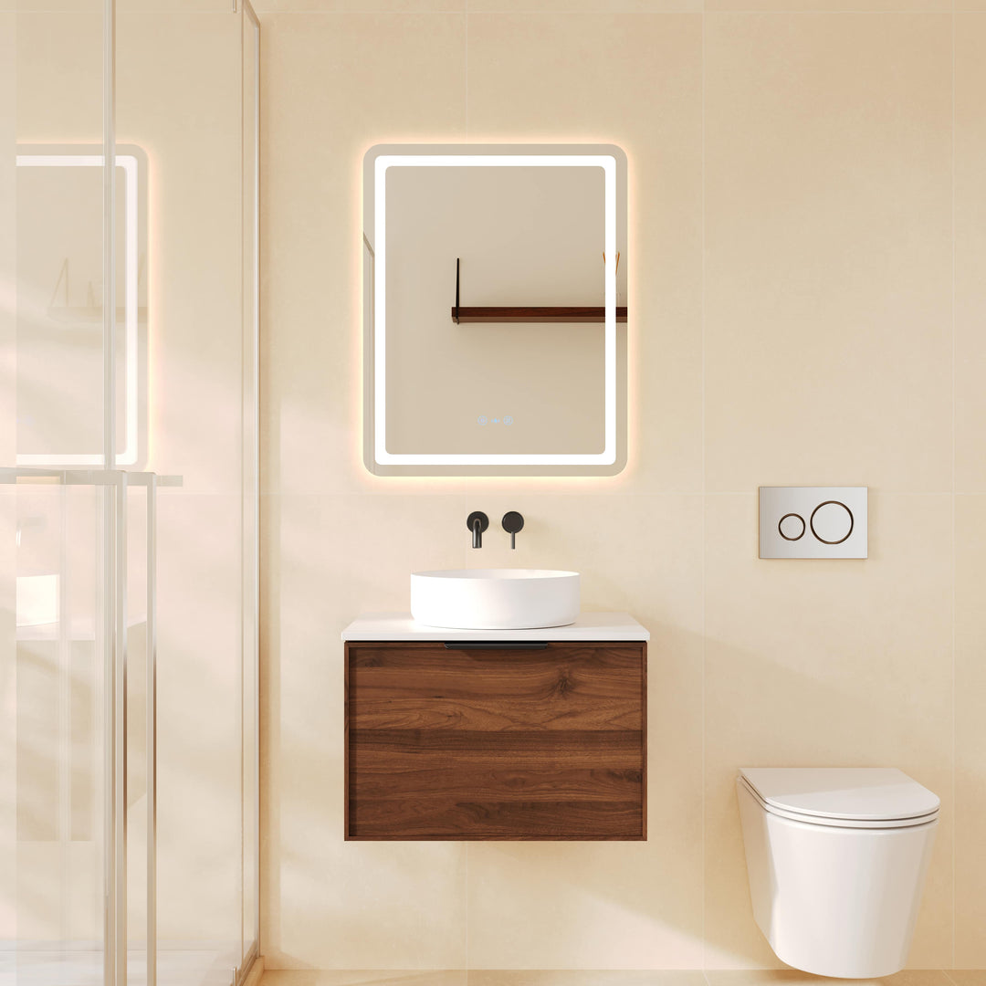 Paris 600mm Wall-Hung Vanity - Walnut Woodmatt