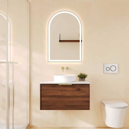 Paris 750mm Wall-Hung Vanity - Walnut Woodmatt