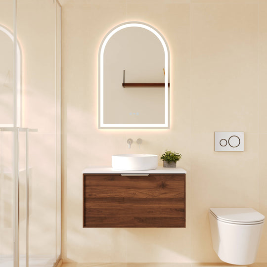 Paris 750mm Wall-Hung Vanity - Walnut Woodmatt