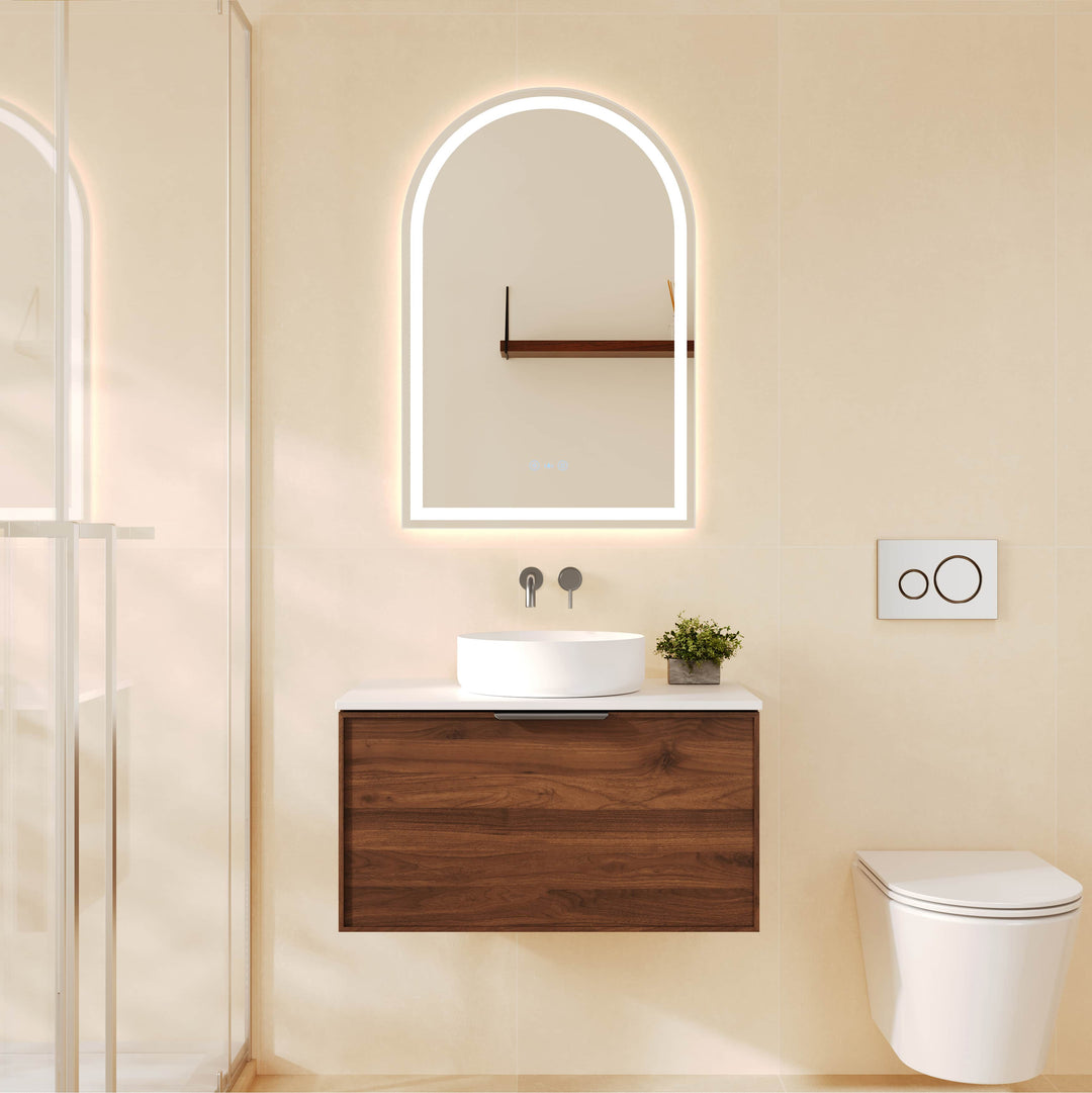 Paris 750mm Wall-Hung Vanity - Walnut Woodmatt