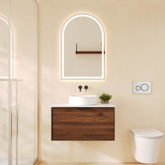 Paris 750mm Wall-Hung Vanity - Walnut Woodmatt