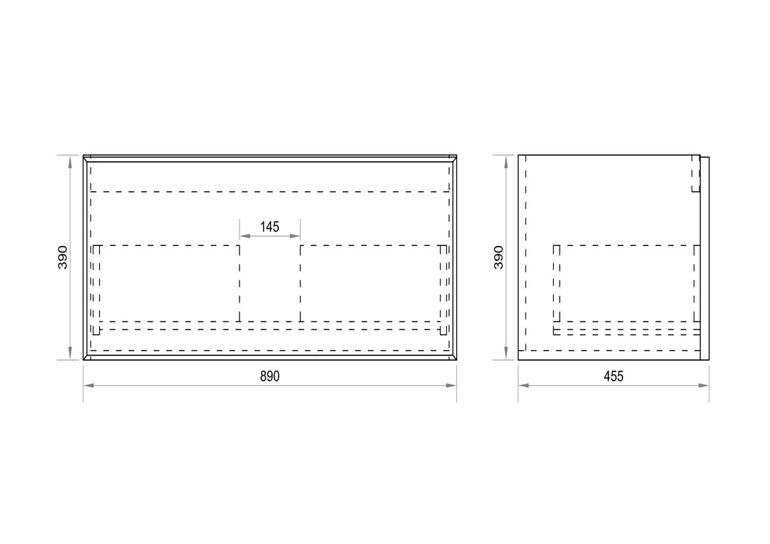 Paris 900mm Wall-Hung Vanity - Walnut Woodmatt