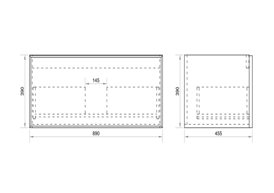 Paris 900mm Wall-Hung Vanity - Walnut Woodmatt