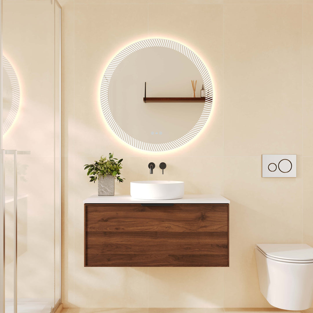 Paris 900mm Wall-Hung Vanity - Walnut Woodmatt