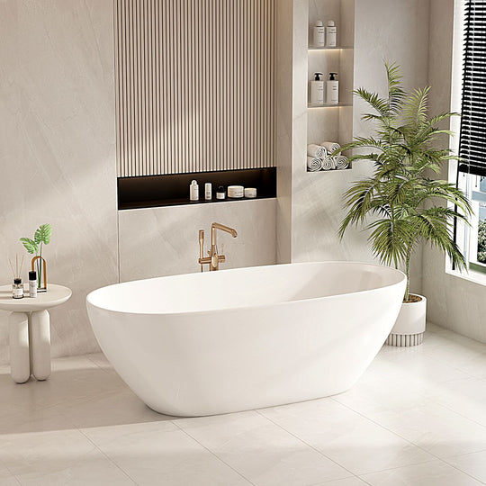 Pilato Freestanding Bathtub - Gloss White & Matt White