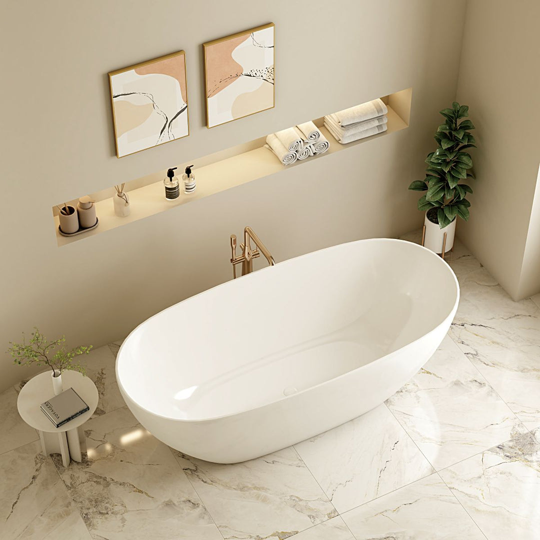 Pilato Freestanding Bathtub - Gloss White & Matt White