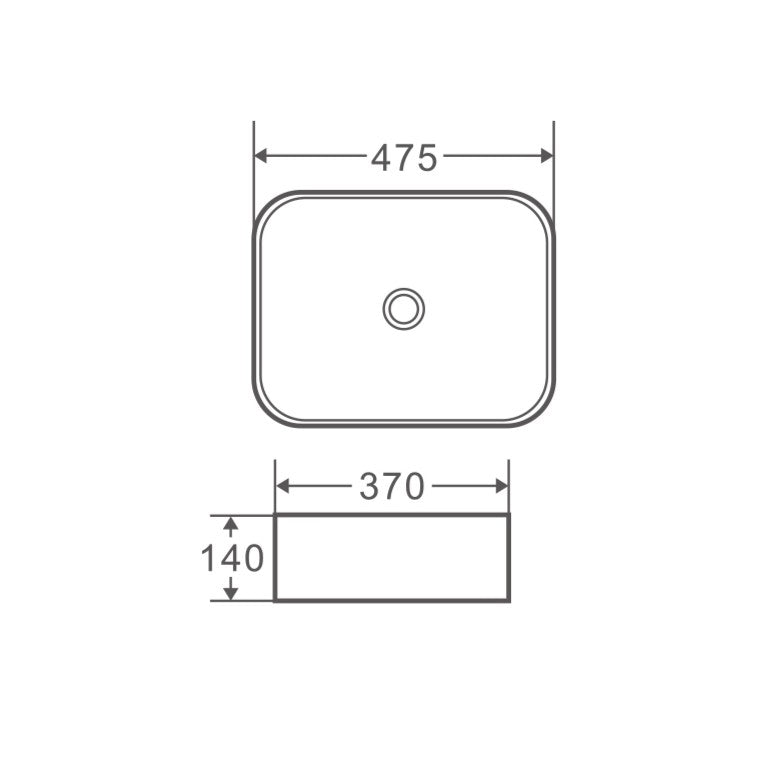 Qtro 48 Counter-top Rectangular Basin