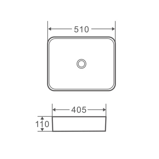 Qtro 51 Counter-top Rectangular Basin