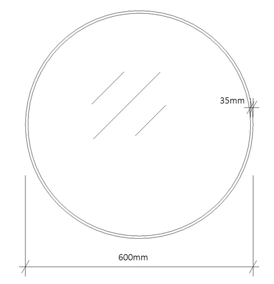 Miroir rond avec cadre noir