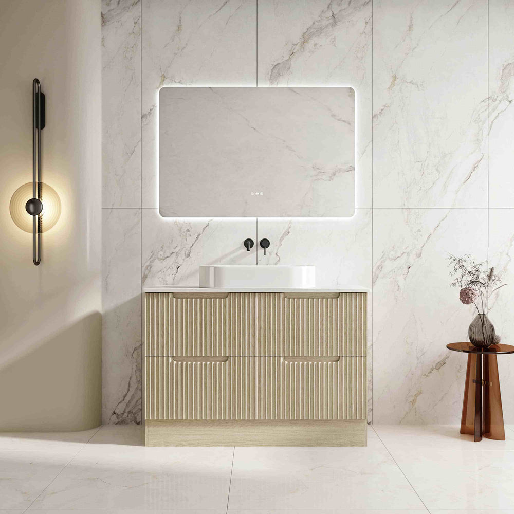 Fluted Rhea 1200mm Freestanding Cabinet - Natural Oak