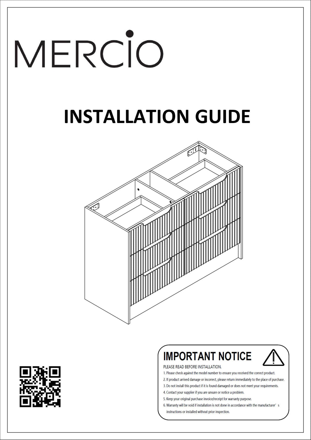 RH 1200mm Floor-Mounted Vanity – Installation Instructions