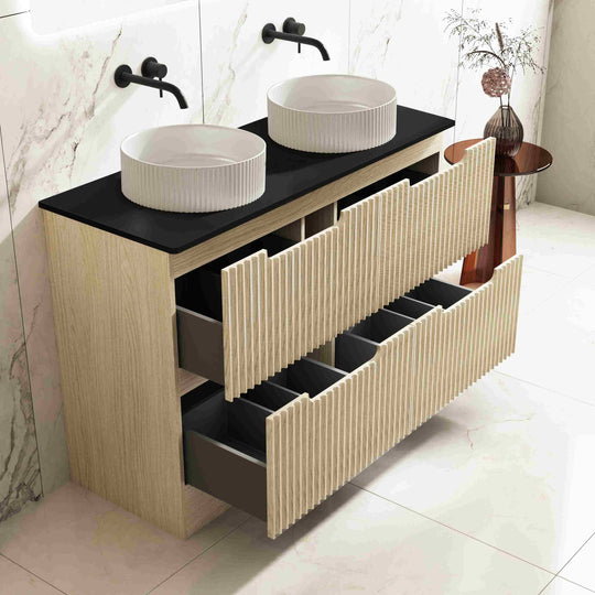 Fluted Rhea 1200mm Freestanding Cabinet - Natural Oak