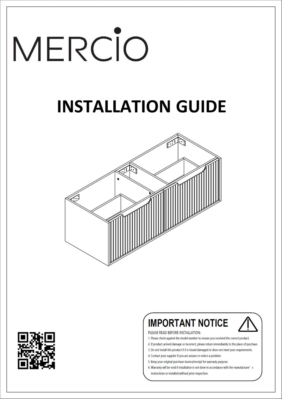 RH 1200mm Wall-Hung Vanity – Installation Instructions