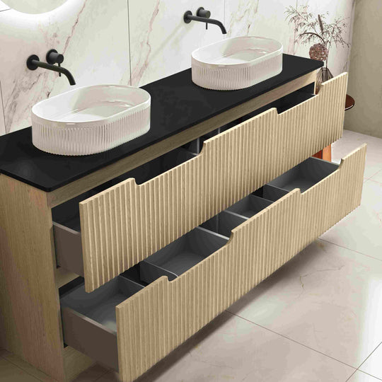Fluted Rhea 1800mm Freestanding Cabinet - Natural Oak