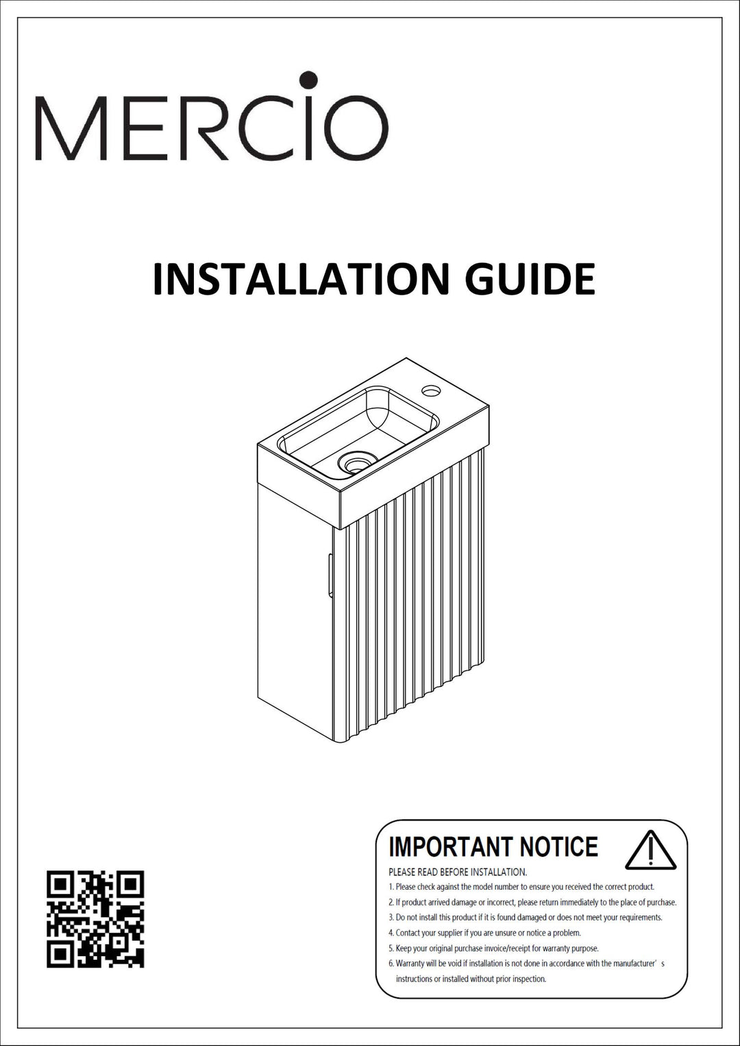RH 400mm Wall-Hung Vanity – Installation Instructions