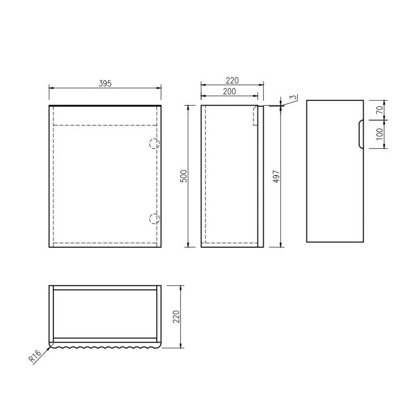 Fluted Rhea 400mm Wall-Hung Cabinet - Natural Oak