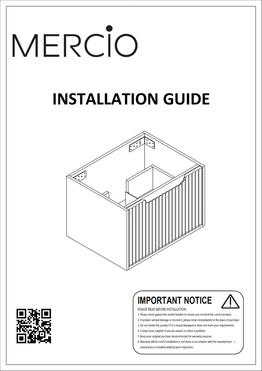 RH 600, 750 & 900mm Wall-Hung Vanity – Installation Instructions