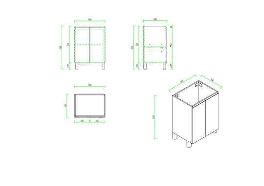 RITA 600mm Freestanding Cabinet - Elegant Oak