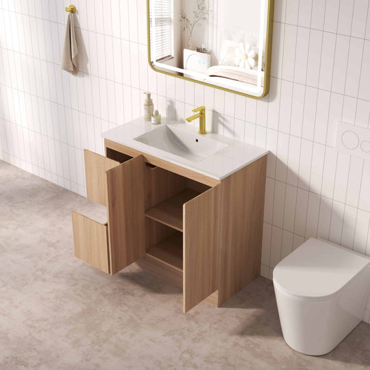 RITA 900mm Freestanding Cabinet (LHD)- Elegant Oak