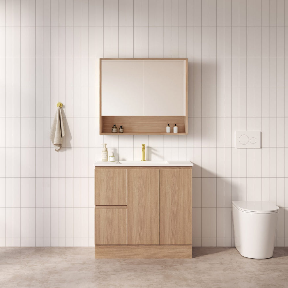 RITA 900mm Freestanding Cabinet (LHD)- Elegant Oak