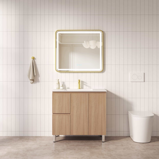RITA 900mm Freestanding Cabinet (LHD)- Elegant Oak