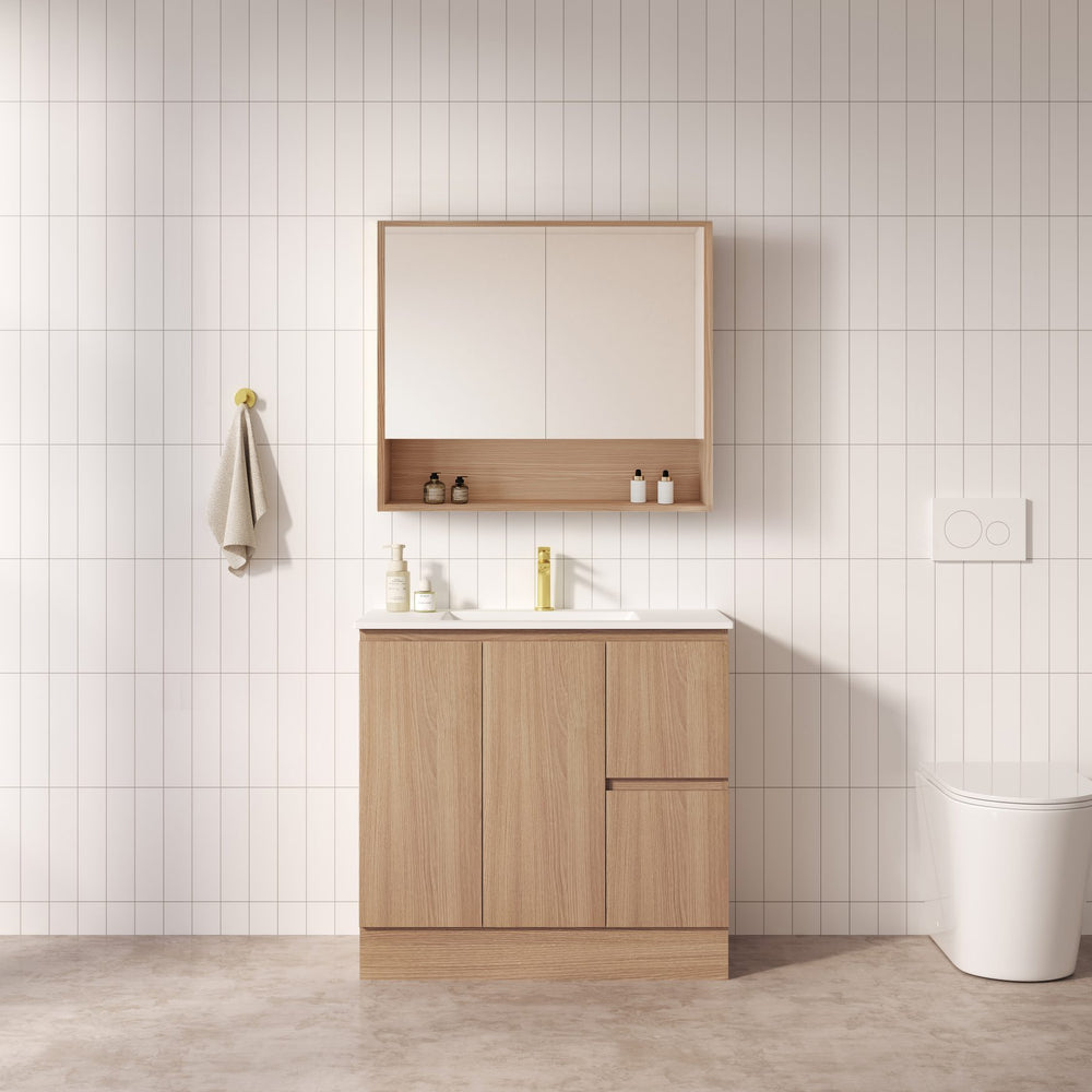 RITA 900mm Freestanding Cabinet (RHD)- Elegant Oak