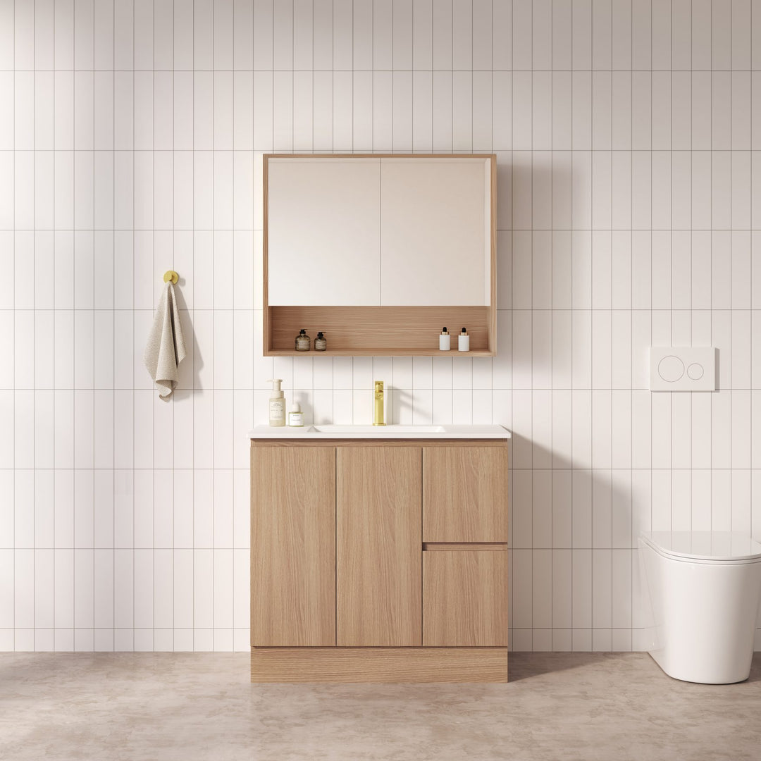 RITA 900mm Freestanding Cabinet (RHD)- Elegant Oak