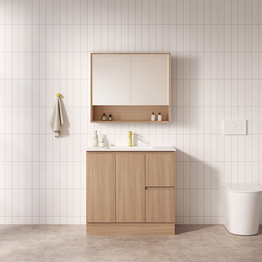RITA 900mm Freestanding Cabinet (RHD)- Elegant Oak