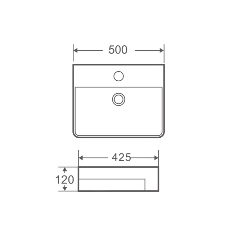 Riff 50M Semi-Recessed Basin