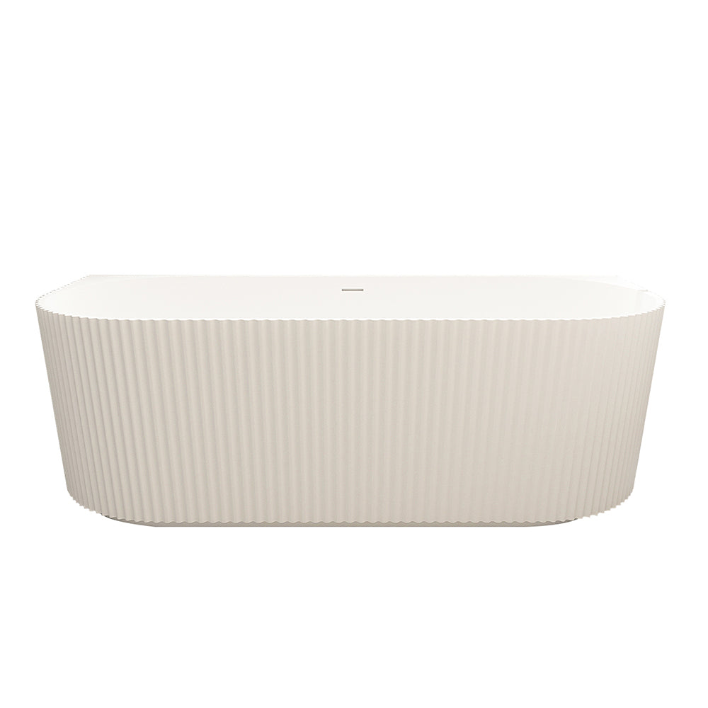 Rose Fluted Back-to-Wall Bathtub - Matt White