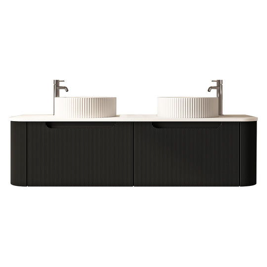 Rome 1500mm Wall-Hung Cabinet - Matt Black