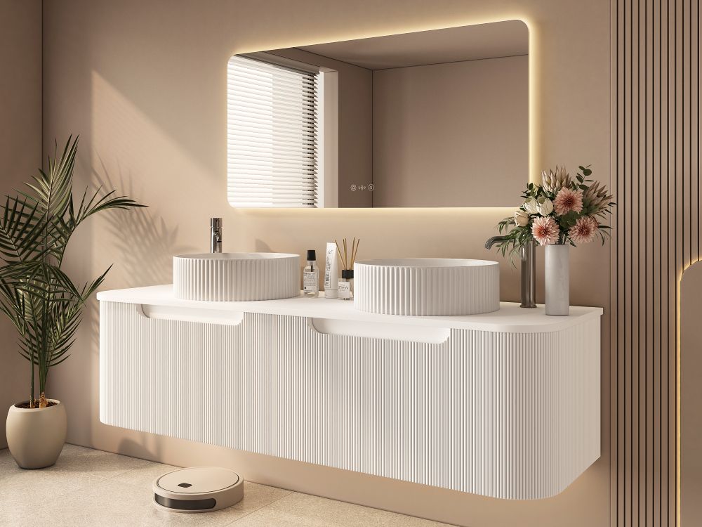 Rome 1500mm Wall-Hung Cabinet - Matt White